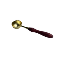 Gold Wax Bead Melting Spoon with wooden handle.